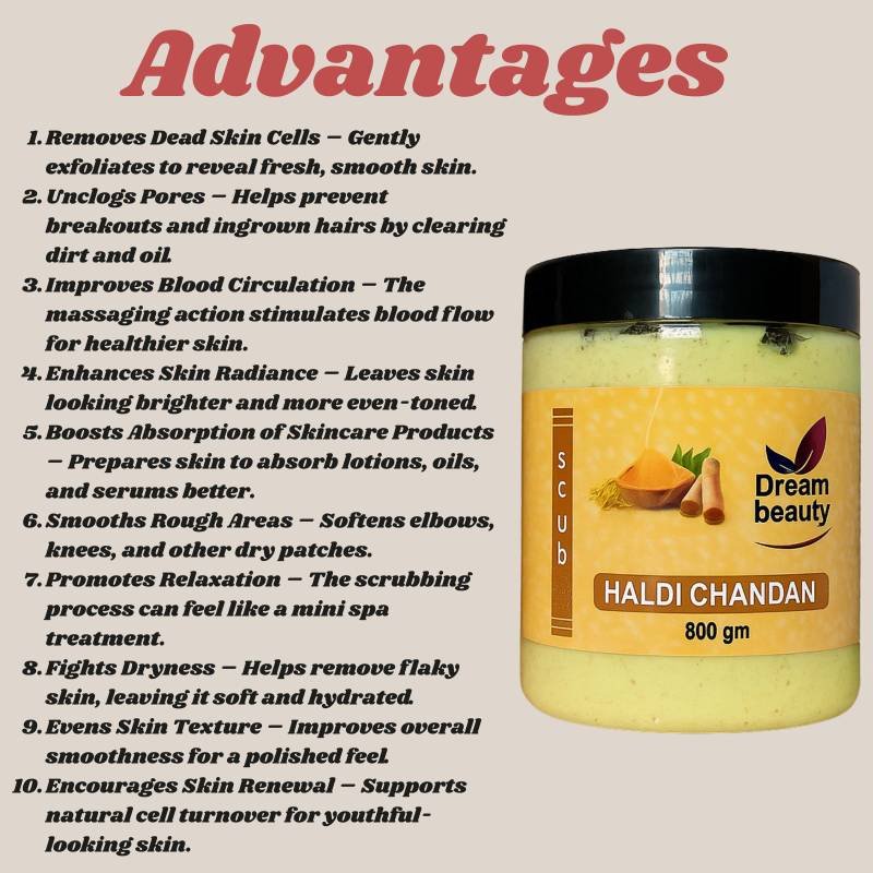 Haldi Chandan Herbal Body Scrub - 800gm - Image 3