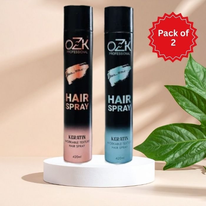 Premium OZK Professional Keratin Hair Spray – Pack of 2 - Image 2