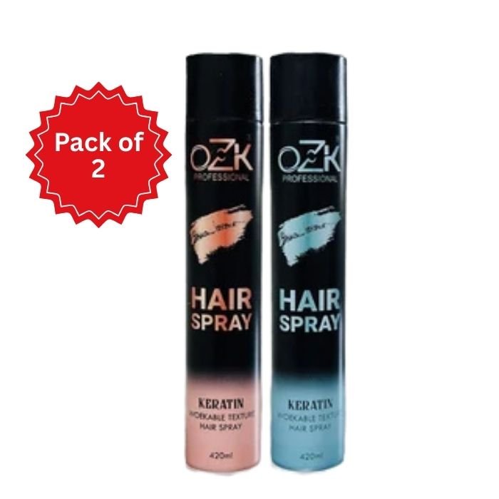 Premium OZK Professional Keratin Hair Spray – Pack of 2 - Image 3