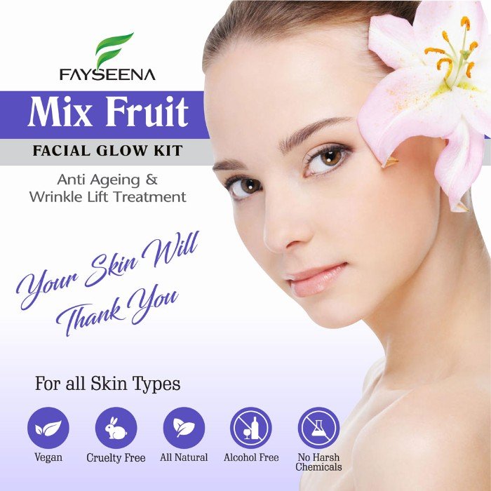 Fayseena Mix Fruit Facial Glow Kit - 500 Gm - Image 2