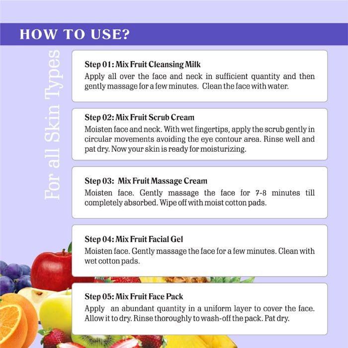 Fayseena Mix Fruit Facial Glow Kit - 500 Gm - Image 4