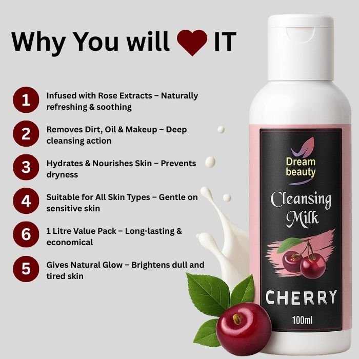 Cherry Cleansing Milk - Pack of 2 (100ml Each) - Image 3