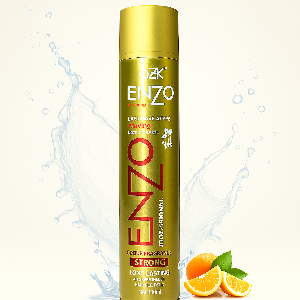 OZK Enzo Professional Strong Hold Hair Spray – 420ml - Image 4