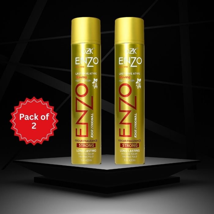 OZK Enzo Professional Strong Hold Hair Spray – Pack of 2