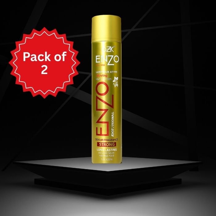 OZK Enzo Professional Strong Hold Hair Spray – Pack of 2 - Image 3