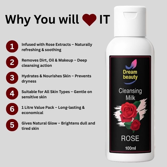 Rose Cleansing Milk - Pack of 2 (100ml Each) - Image 2