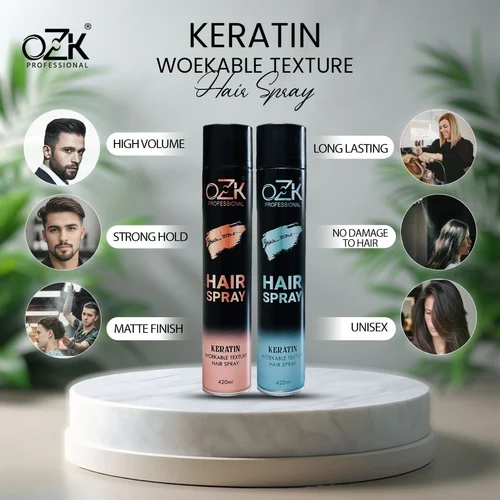 Premium OZK Professional Keratin Hair Spray – Pack of 2 - Image 4