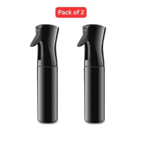 Pack of 2 Continuous Spray Bottles 300ml Each - Black