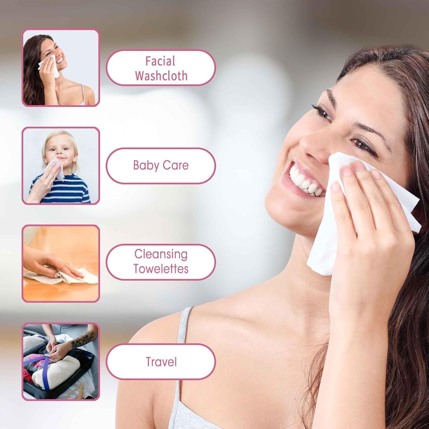 Disposable Face Towels 12x12 Inches - Image 2