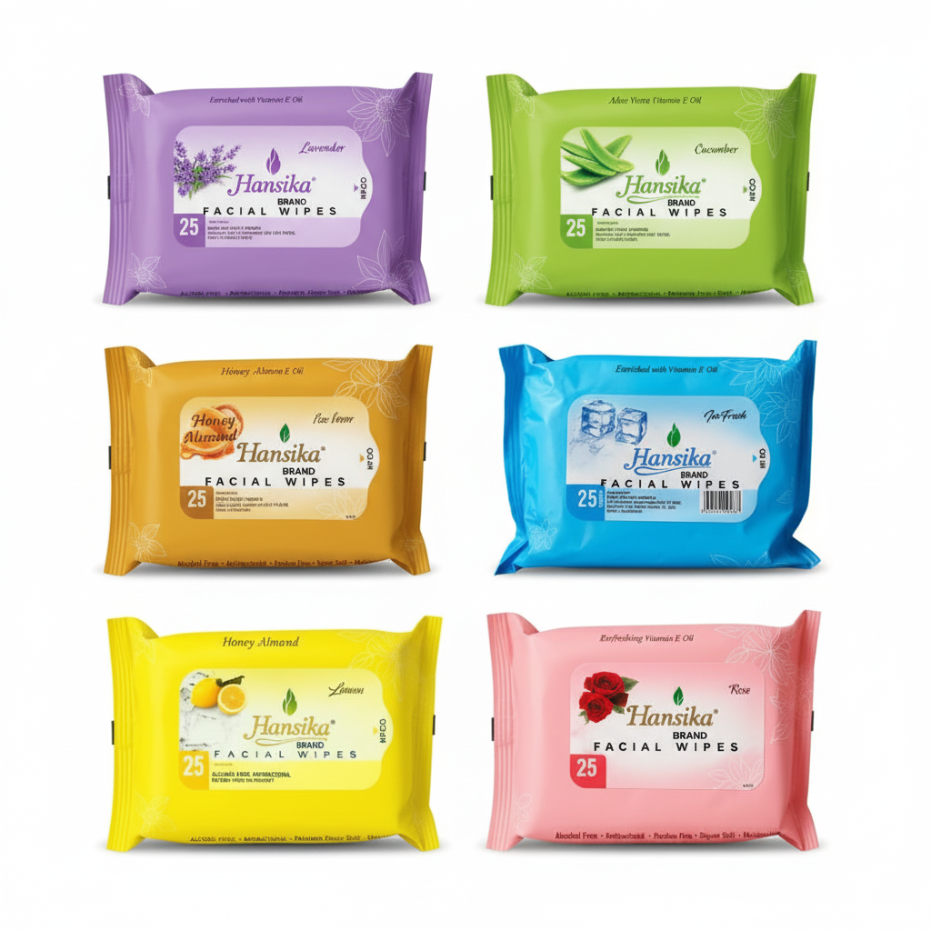 Hansika Facial Wipes – 150 Wipes Sheet (Pack of 6)