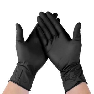 IP Grade Black Nitrile Disposable Gloves (80pcs)